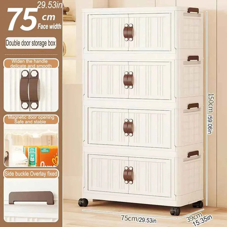 Large Capacity Multifunction Folding Storage Cabinet Dustproof Wardrobe Closet Organizer Easy-to-Install Storage Boxes