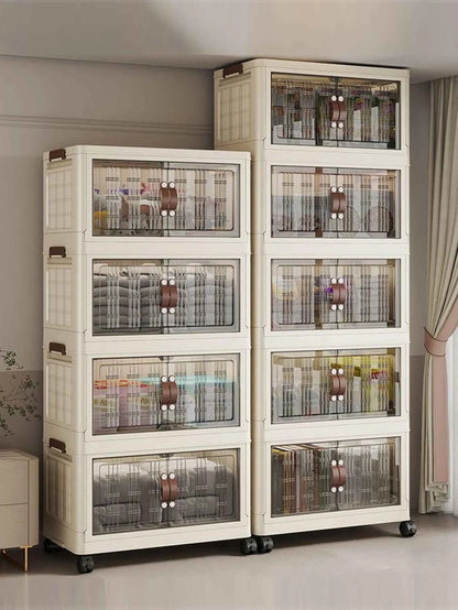 Large Capacity Multifunction Folding Storage Cabinet Dustproof Wardrobe Closet Organizer Easy-to-Install Storage Boxes