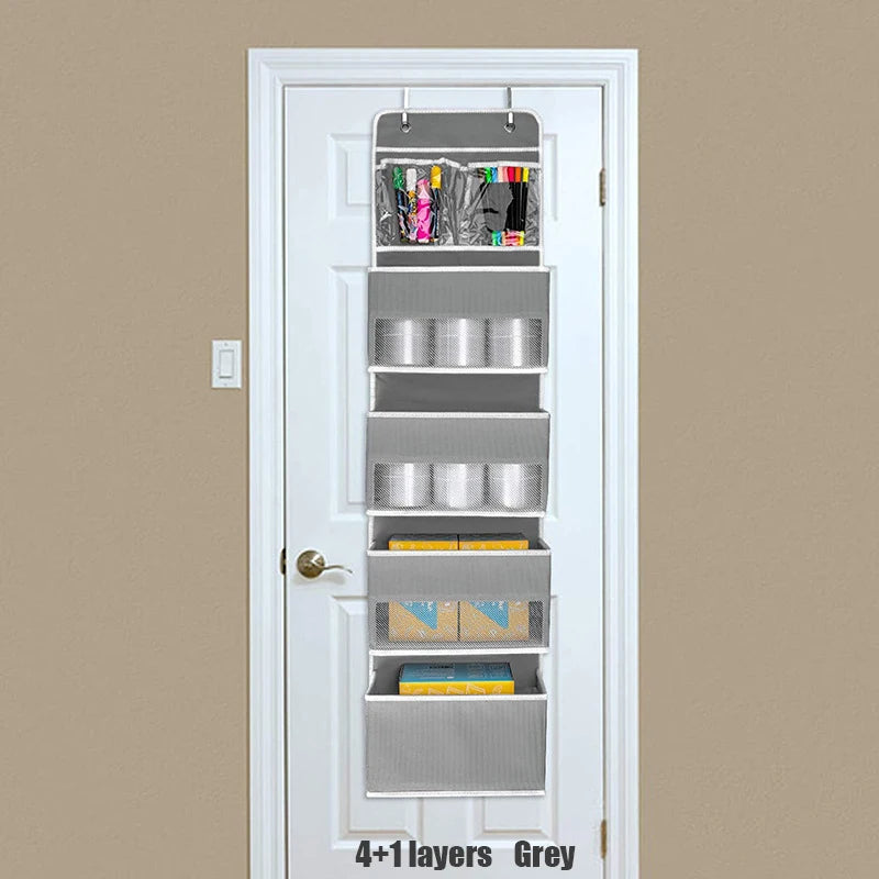 Over the Door Hanging Organizer 1/3/4/5 Large Pockets Over The Door Wall Mount Wall Mount Storage Hooks Bathroom Dorm Clothes - Ceenaz Store