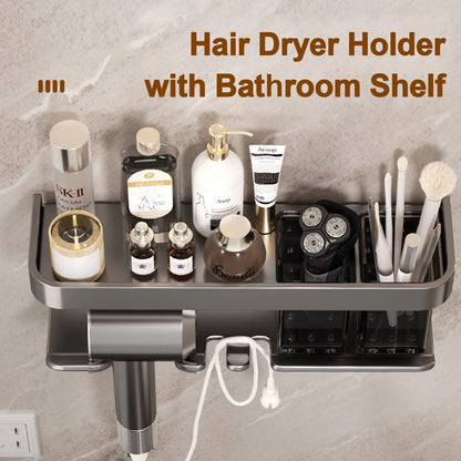 Hair Dryer Holder Wall Dryer Cradle Straightener Stand Hairdryer Organizer Box Toilet Blower Holder Shelf Bathroom Accessories - Ceenaz Store