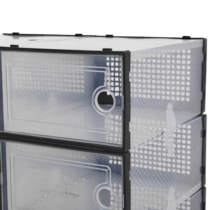 12x stackable transparent shoe box storage box multi-layer assembly storage rack shoe cabinet