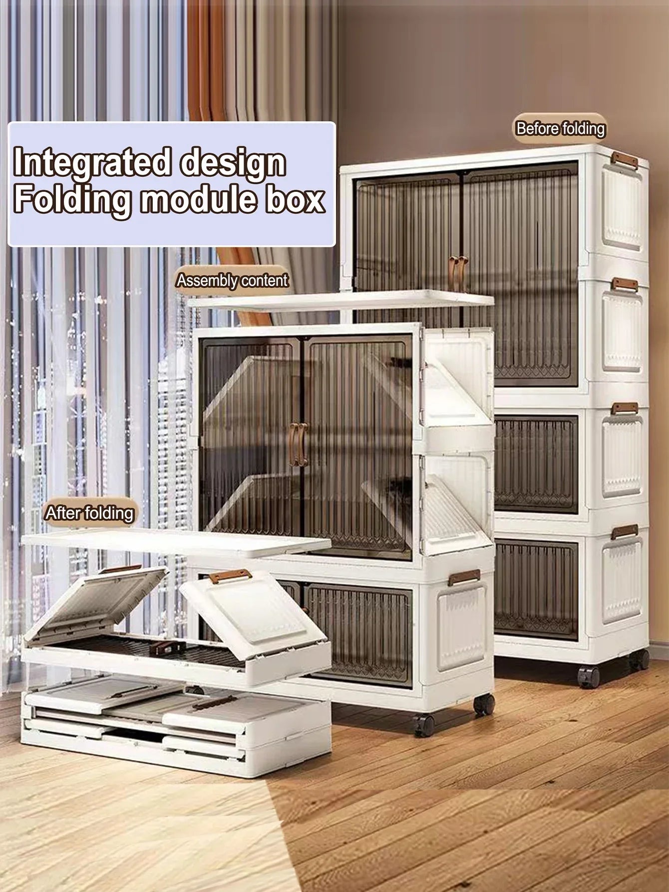 Multifunction Folding Storage Cabinet Dustproof Wardrobe Sundries Cabinet Closet Organizer Locker Storage Box - Ceenaz Store