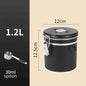 304 Stainless Steel Coffee Canister Coffee Bean Storage Airtight Containers with Date with Spoon Vent Valve Kitchen Food Storage Jar