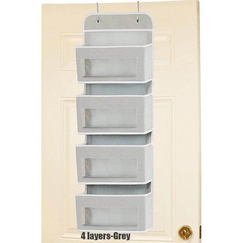 Over the Door Hanging Organizer 1/3/4/5 Large Pockets Over The Door Wall Mount Wall Mount Storage Hooks Bathroom Dorm Clothes - Ceenaz Store