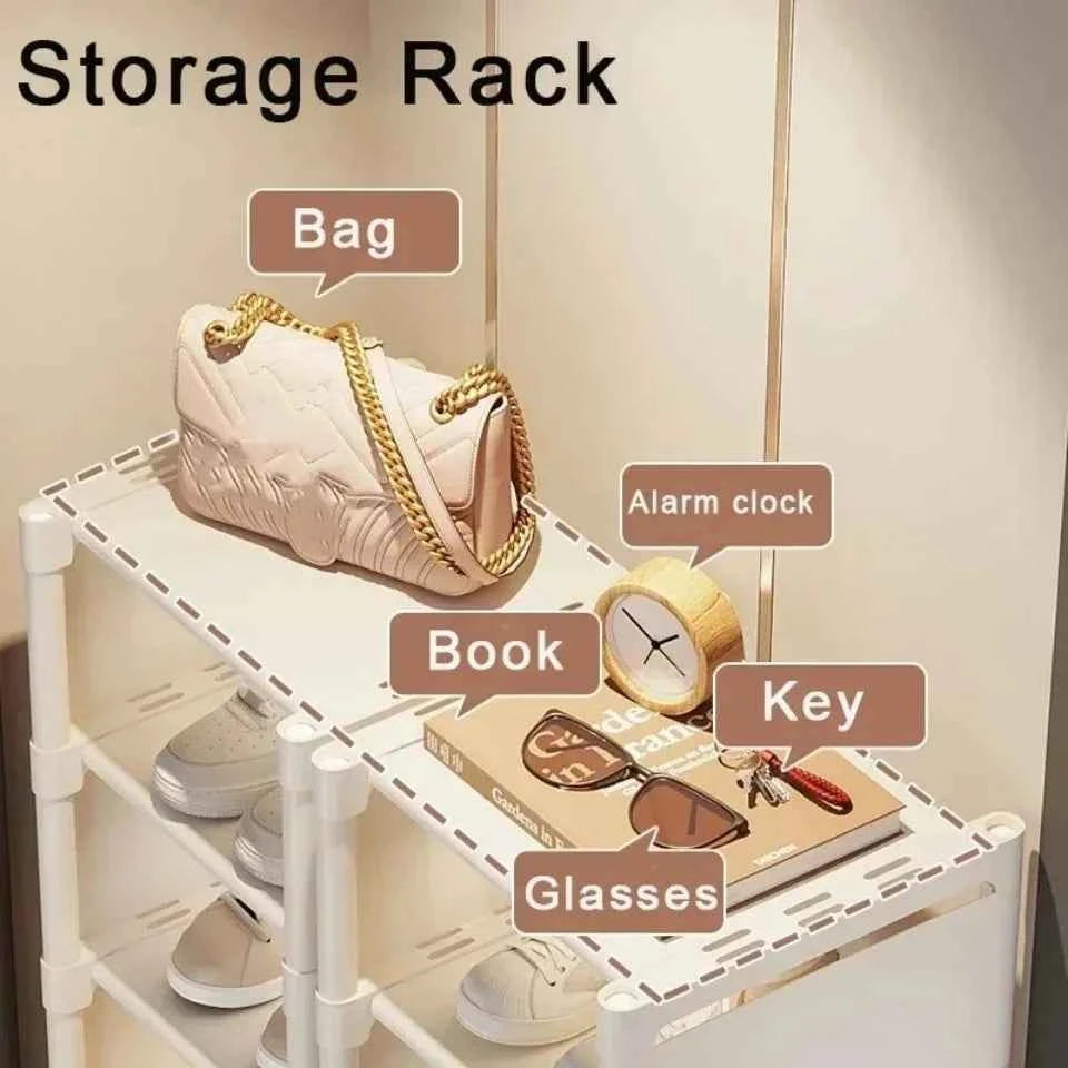 Multiple Layers Shoe Organizer Shoe Rack Organizer Space Saving Rack For Wall Corner Stackable Shelf  Adjustable Saving Cabinet