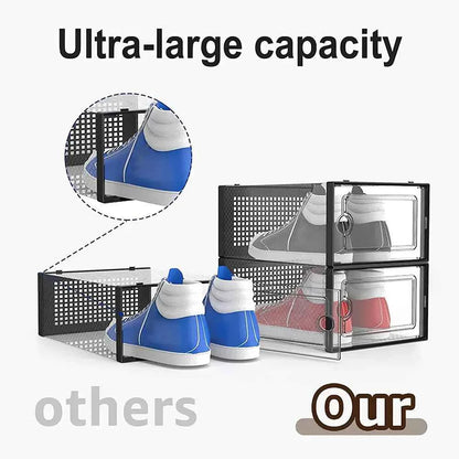 12x stackable transparent shoe box storage box multi-layer assembly storage rack shoe cabinet