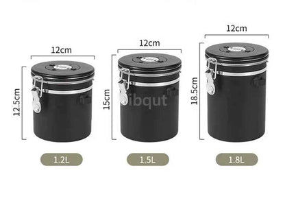 304 Stainless Steel Coffee Canister Coffee Bean Storage Airtight Containers with Date with Spoon Vent Valve Kitchen Food Storage Jar