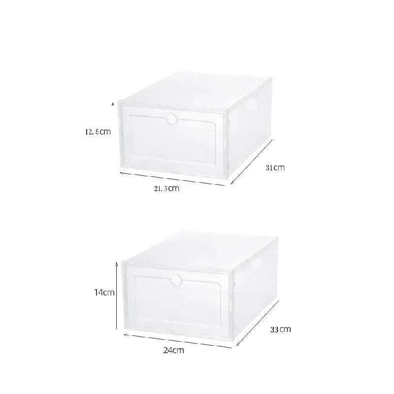 Folder Plastic Antioxidant Shoe Cabinet High Transparent Slippers Sneakers Storage Shoes Box Dustproof Shoe Organizer Box - Ceenaz Store