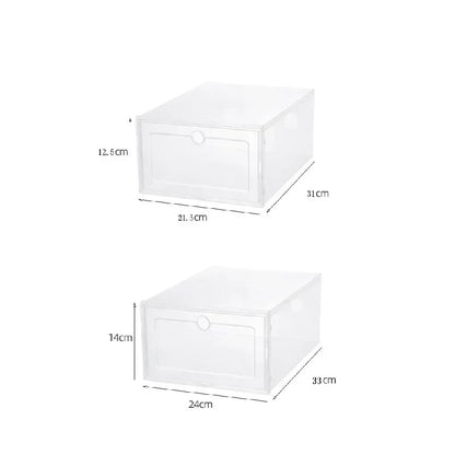 Folder Plastic Antioxidant Shoe Cabinet High Transparent Slippers Sneakers Storage Shoes Box Dustproof Shoe Organizer Box - Ceenaz Store