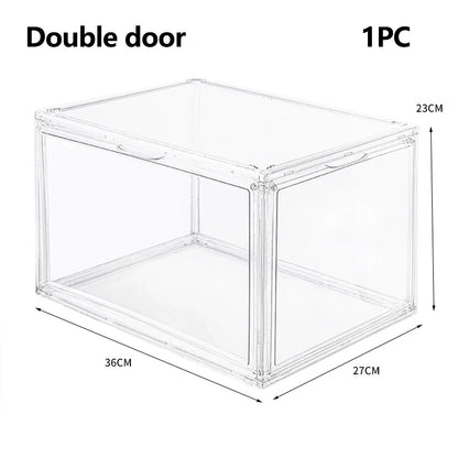 1-3 PCS Transparent Magnetic Acrylic Shoe Box for AJ Sneakers Drop-Front Display Case  Anti-Yellowing Shoe Storage Organizer - Ceenaz Store