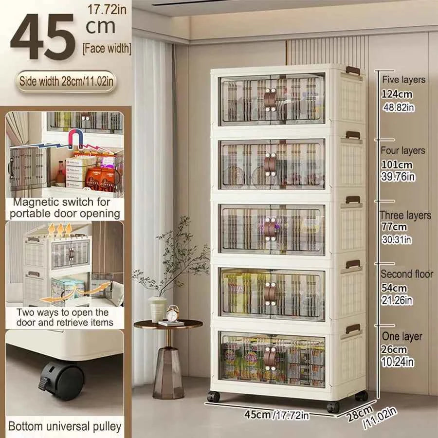 Large Capacity Multifunction Folding Storage Cabinet Dustproof Wardrobe Closet Organizer Easy-to-Install Storage Boxes
