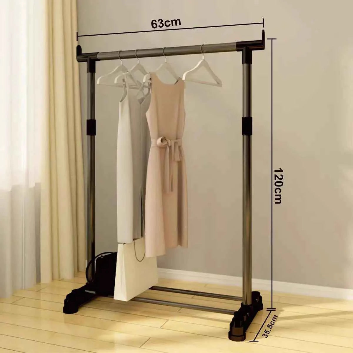 Thiened Sturdy Floor-Mounted Clothes Drng Ra Bedroom Balcony Iron Clothes Hanger Holder Portable Dormi Storage Orga...