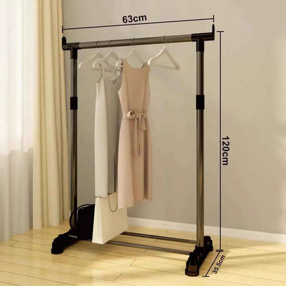 Thiened Sturdy Floor-Mounted Clothes Drng Ra Bedroom Balcony Iron Clothes Hanger Holder Portable Dormi Storage Orga...
