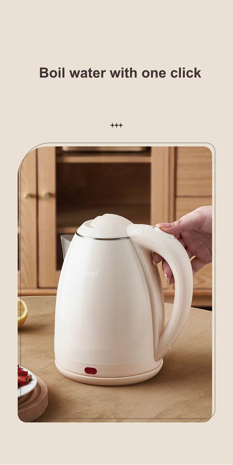 1.8L Household Electric Kettle Large Capacity 304 Stainless Steel Quick Kettle Teapot Automatic Thermos Pot Kitchen Tools 1500W - Ceenaz Store