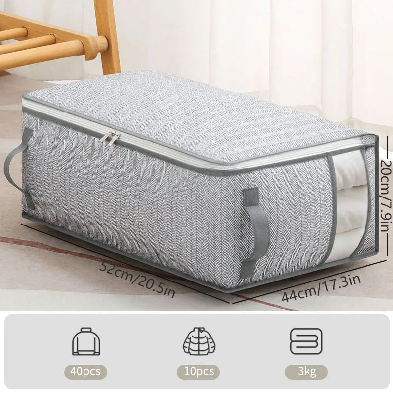 Large Clothes Storage Bag Under Bed Foldable Quilt Clothes Storage Bag Bedroom Dormitory Wardrobe Quilt Organizer Bag 이불정리함 - Ceenaz Store