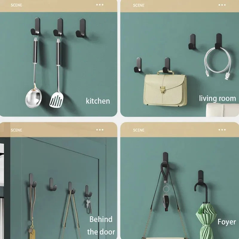 Self Adhesive Strong Wall Organizer Hook Behinddoor Key Cloth Hanger Hook Bathroom Robe Towel Holder Rack Kitchen Home Organizer - Ceenaz Store