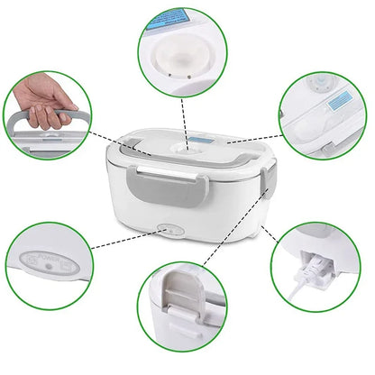 1.5L Electric Lunch Box Stainless Steel School Student Picnic 220V 110V 24V 12V Heating Food Warmer Heated Container Car EU  Plu - Ceenaz Store