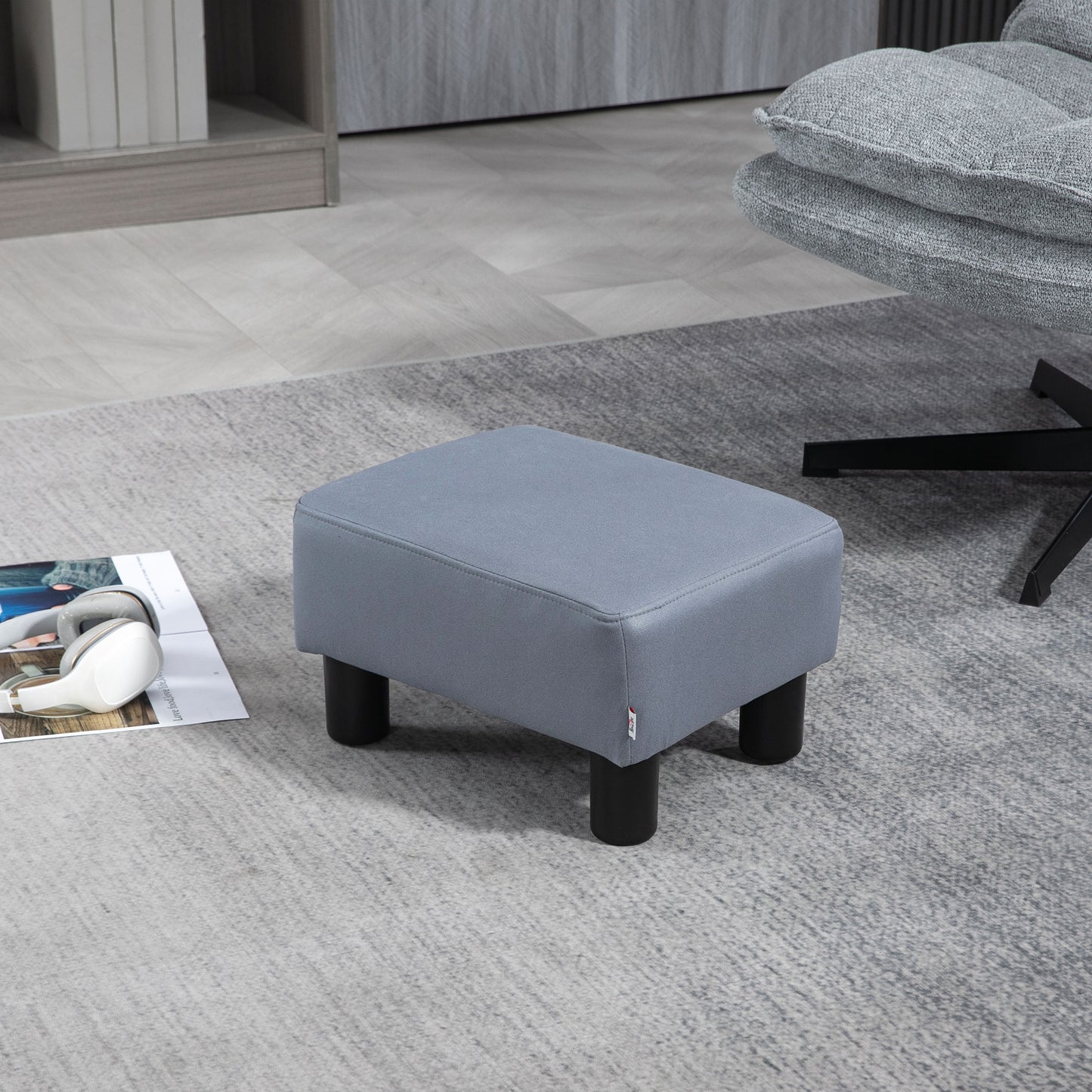 Footstool Small Footrest Upholstery with Plastic Legs