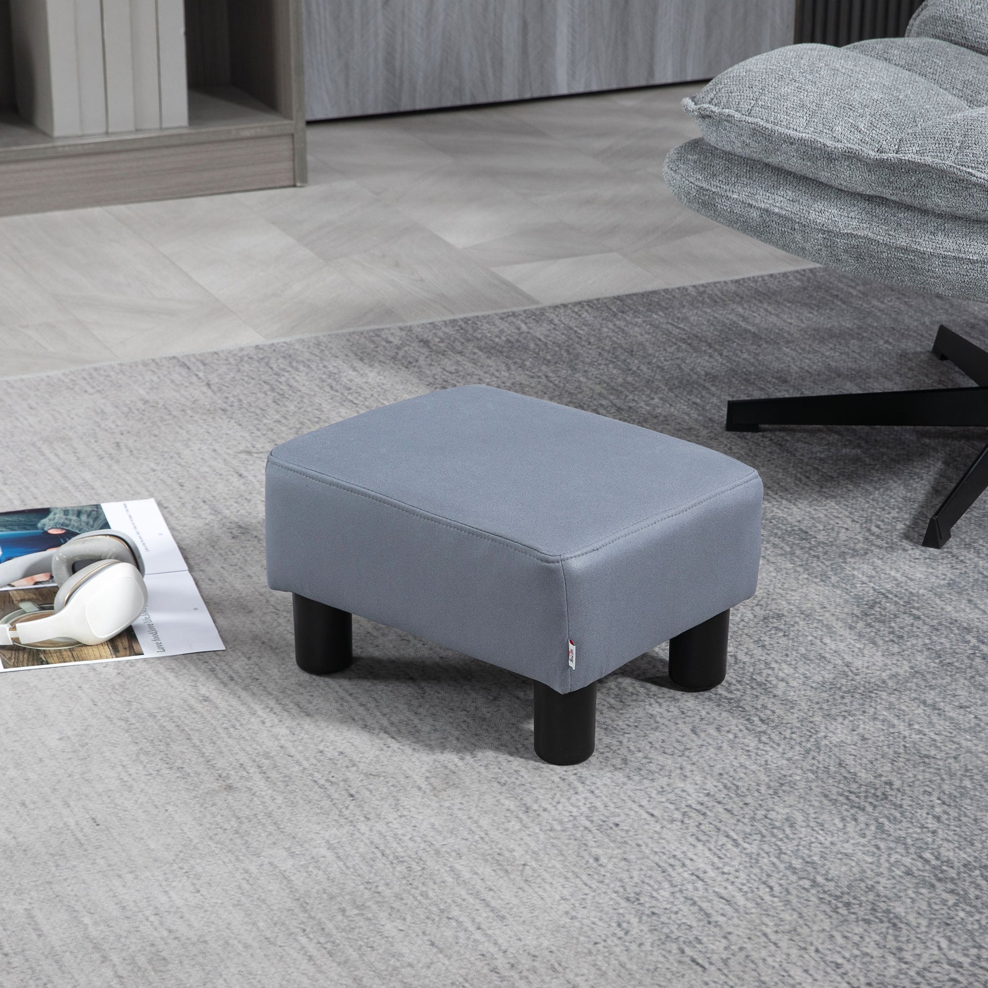 Footstool Small Footrest Upholstery with Plastic Legs