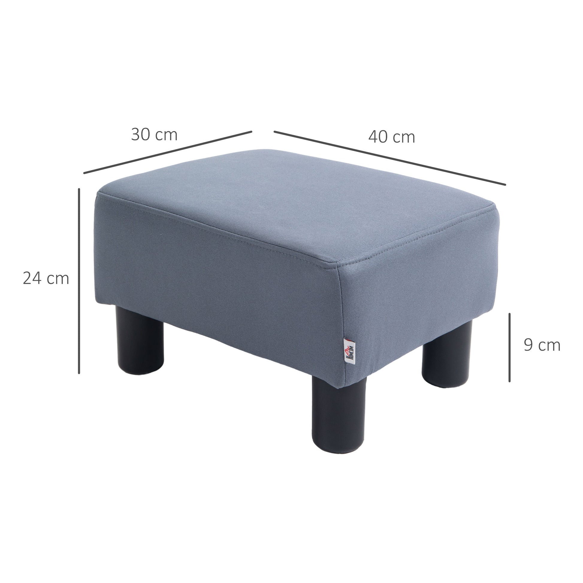 Footstool Small Footrest Upholstery with Plastic Legs