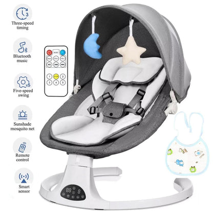 Bluetooth Electric Baby Swing Infant Music Cradle Bouncer Chair Rocker Remote UK