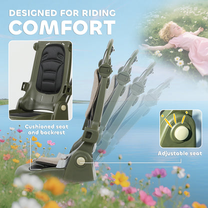 5 in 1 Kids Trike with Adjustable Backrest, Foldable Baby Trike