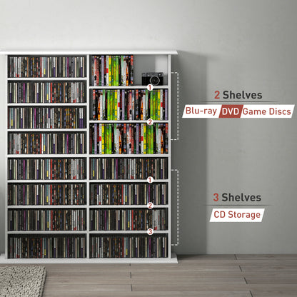 720 CD/396 DVD/396 Blu-ray Storage Tower with 12 Adjustable Shelves