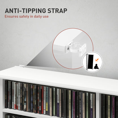 720 CD/396 DVD/396 Blu-ray Storage Tower with 12 Adjustable Shelves