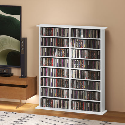 720 CD/396 DVD/396 Blu-ray Storage Tower with 12 Adjustable Shelves