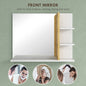 Modern Wall Mounted Bathroom Mirror with 4 Storage Open Shelves