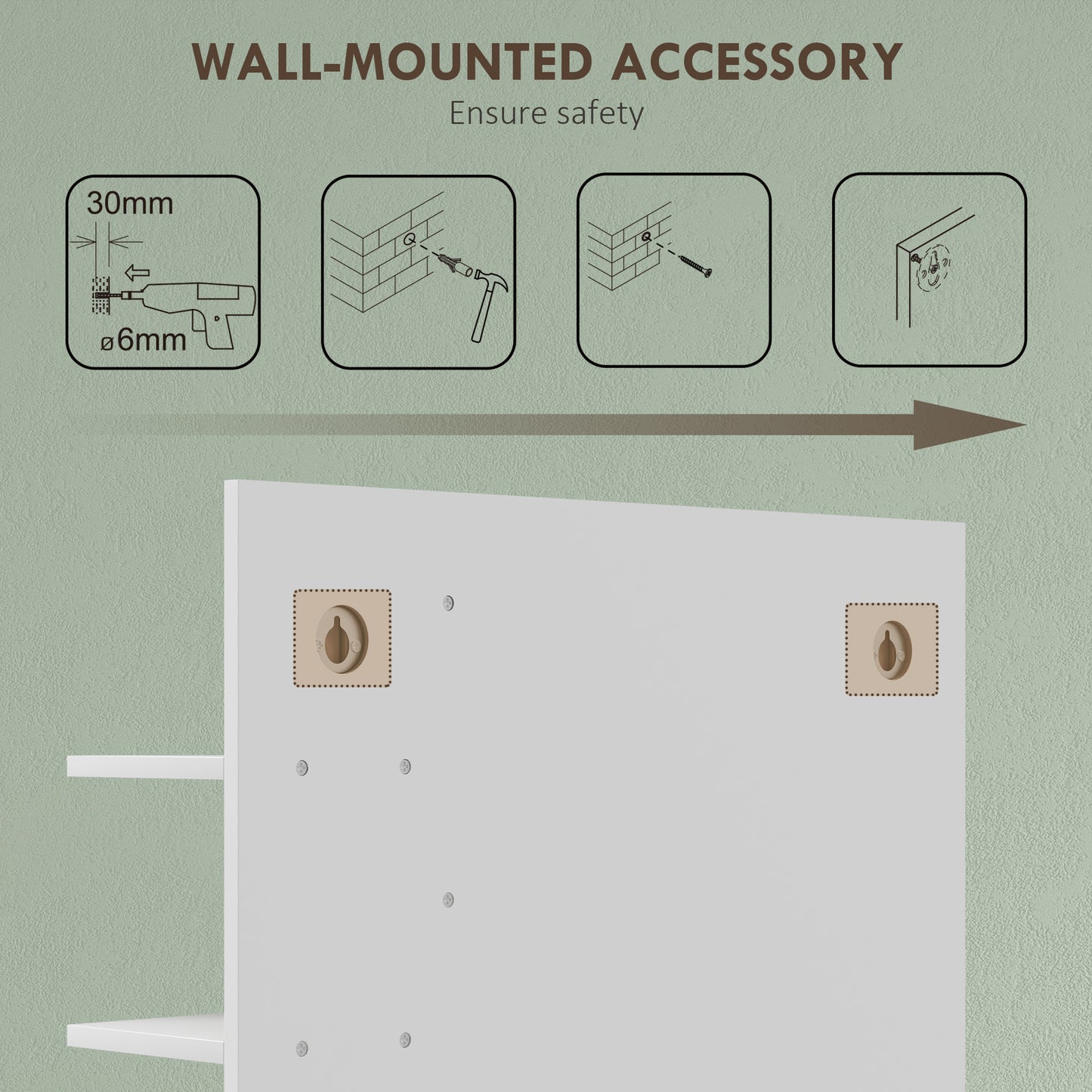 Modern Wall Mounted Bathroom Mirror with 4 Storage Open Shelves