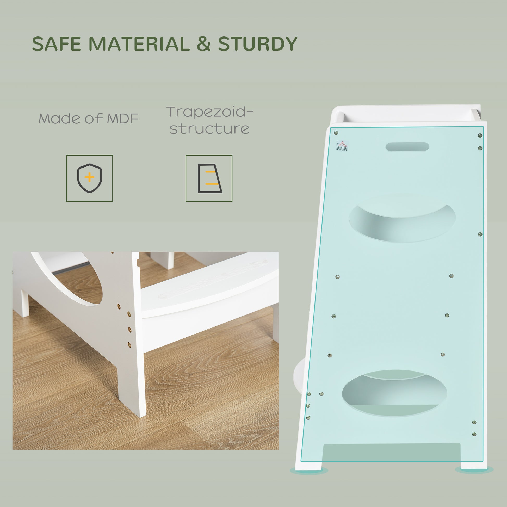 Kids Step Stool Toddler Kitchen Stool with Adjustable Standing Platform