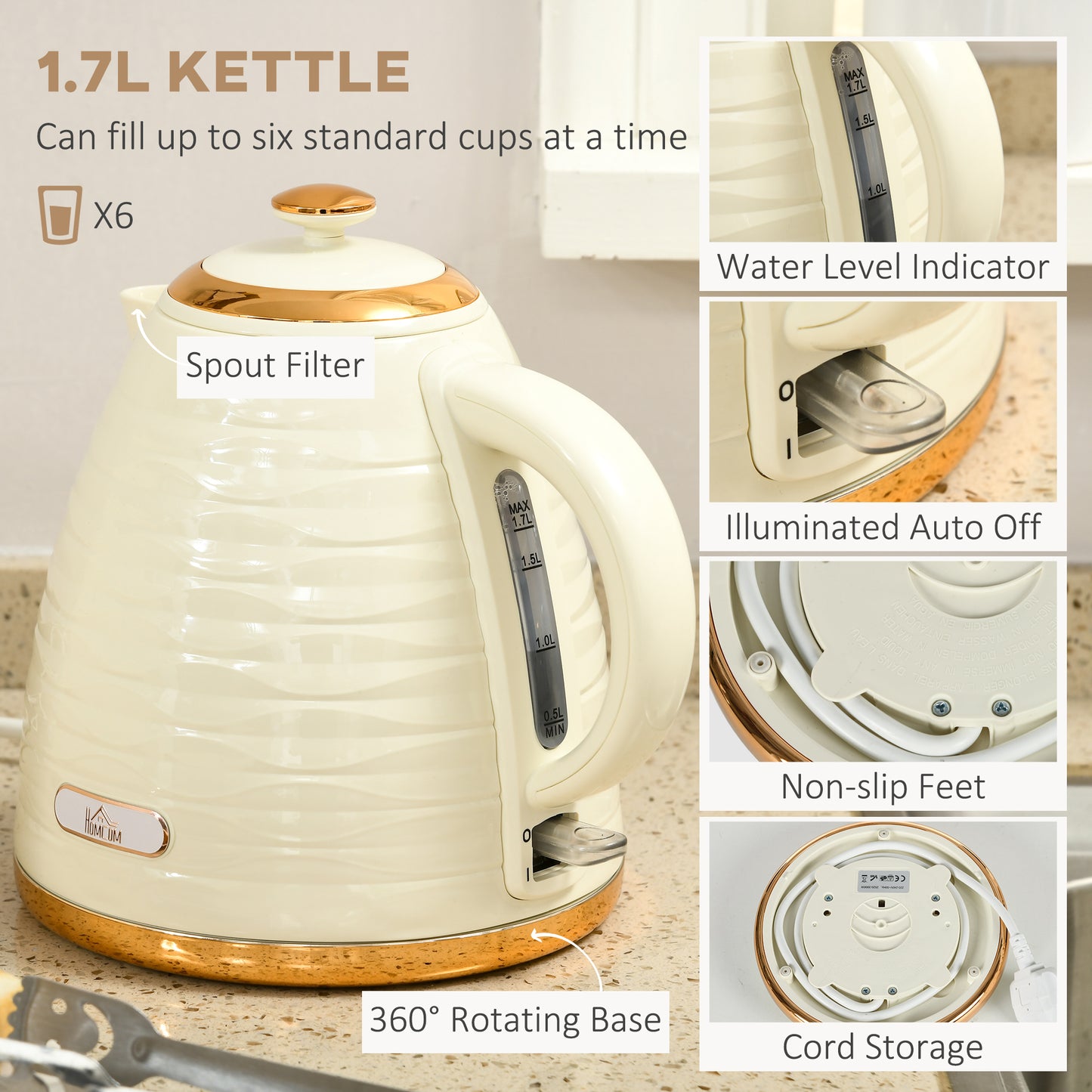 Kettle and Toaster Sets 1.7L Kettle & 4 Slice Toaster