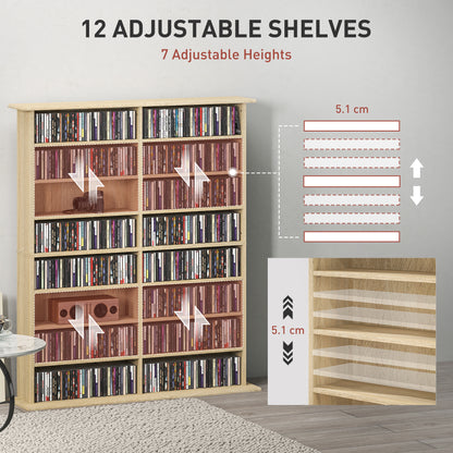 720 CD/396 DVD/396 Blu-ray Storage Tower with 12 Adjustable Shelves