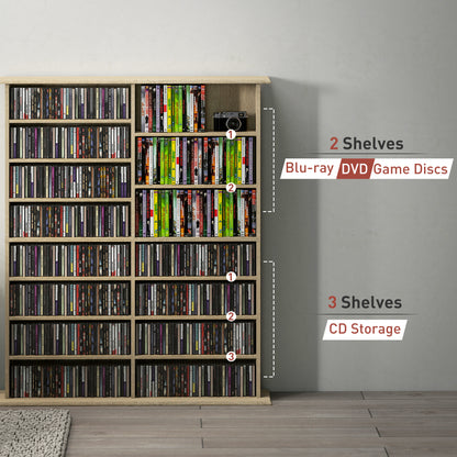 720 CD/396 DVD/396 Blu-ray Storage Tower with 12 Adjustable Shelves