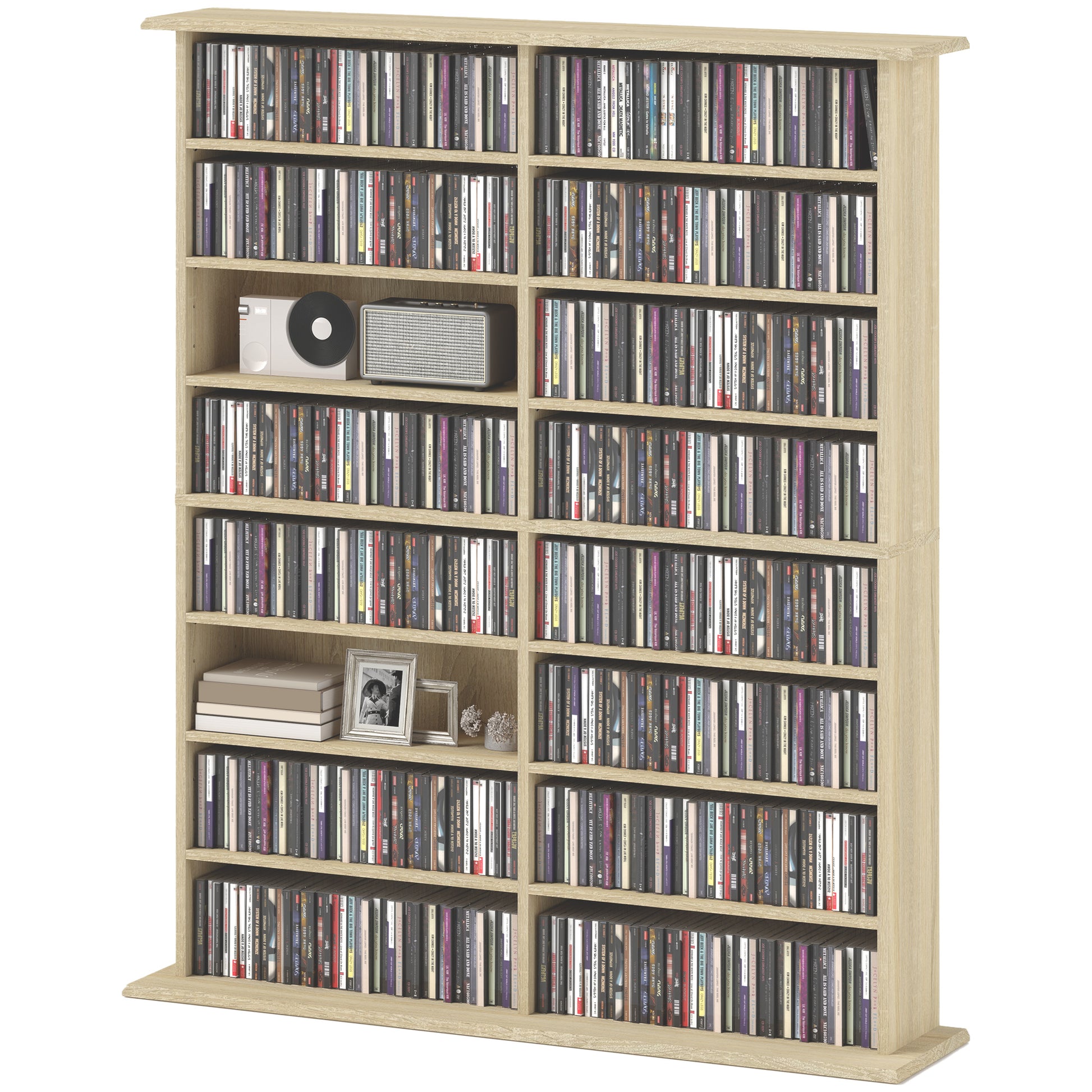 720 CD/396 DVD/396 Blu-ray Storage Tower with 12 Adjustable Shelves