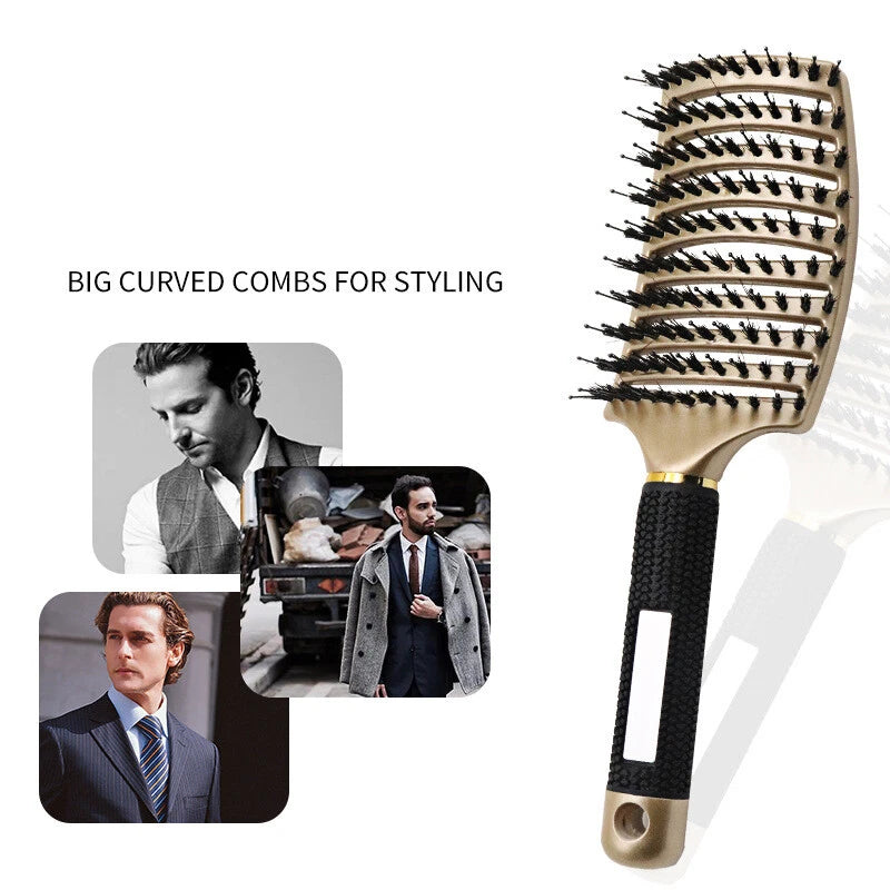 Women Detangling Nylon & Bristle Hairbrush Scalp Massage Comb Hair Brush Tool UK - Ceenaz Store