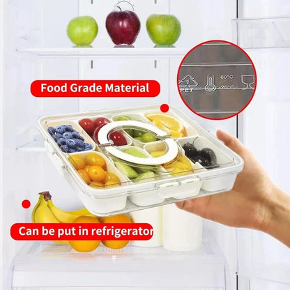 New Refillable Snack Food Container with Lid Handle 8 in1 Divided Serving Box UK - Ceenaz Store