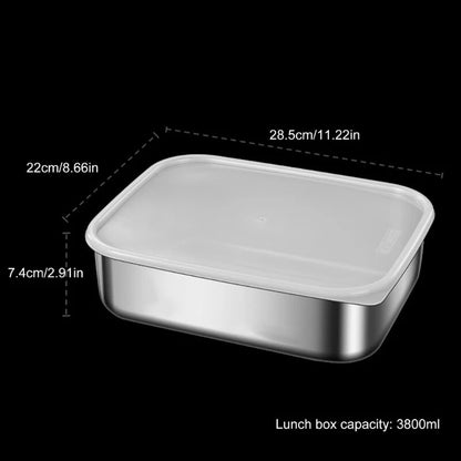 304 Stainless Steel Airtight Container Microwave Safe Storage Box with Lid - Ceenaz Store