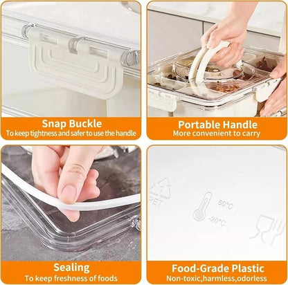 New Refillable Snack Food Container with Lid Handle 8 in1 Divided Serving Box UK - Ceenaz Store