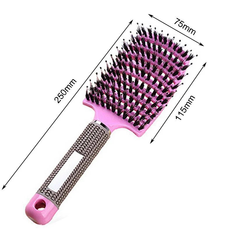 Women Detangling Nylon & Bristle Hairbrush Scalp Massage Comb Hair Brush Tool UK - Ceenaz Store
