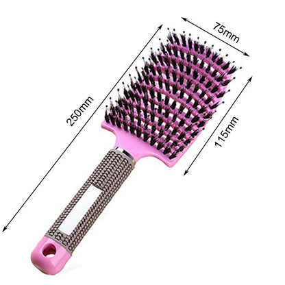 Women Detangling Nylon & Bristle Hairbrush Scalp Massage Comb Hair Brush Tool UK - Ceenaz Store