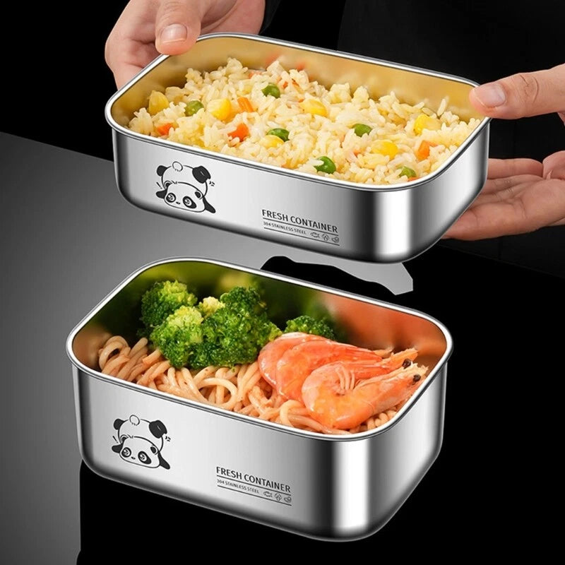 304 Stainless Steel Airtight Container Microwave Safe Storage Box with Lid - Ceenaz Store