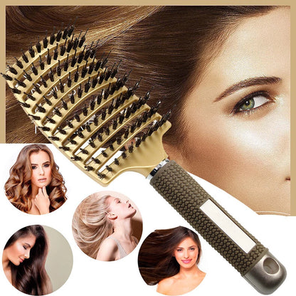Women Detangling Nylon & Bristle Hairbrush Scalp Massage Comb Hair Brush Tool UK - Ceenaz Store