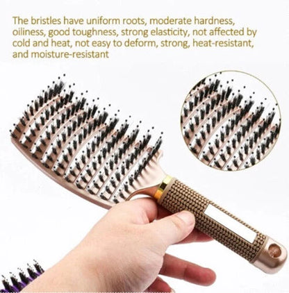 Women Detangling Nylon & Bristle Hairbrush Scalp Massage Comb Hair Brush Tool UK - Ceenaz Store