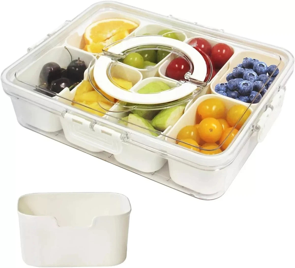 New Refillable Snack Food Container with Lid Handle 8 in1 Divided Serving Box UK - Ceenaz Store