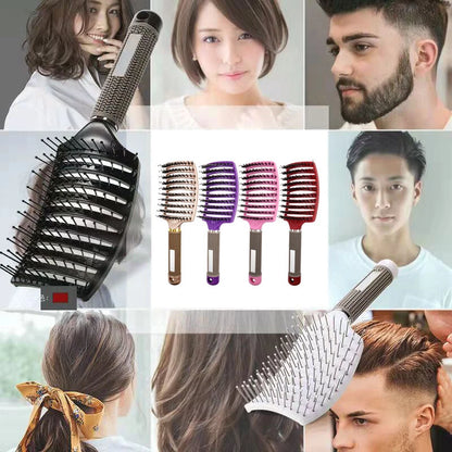 Women Detangling Nylon & Bristle Hairbrush Scalp Massage Comb Hair Brush Tool UK - Ceenaz Store