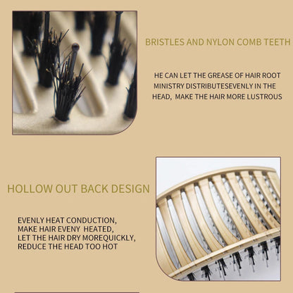 Women Detangling Nylon & Bristle Hairbrush Scalp Massage Comb Hair Brush Tool UK - Ceenaz Store