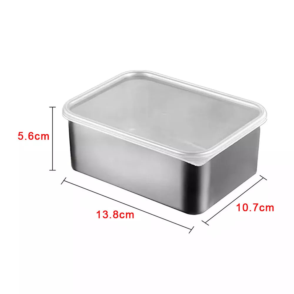 4/8Pcs Stainless Steel Food Storage Box Refrigerator with Lid Lunch Picnic Box - Ceenaz Store