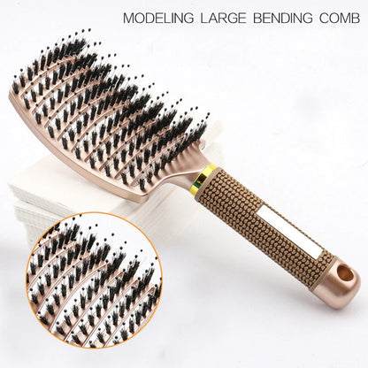 Women Detangling Nylon & Bristle Hairbrush Scalp Massage Comb Hair Brush Tool UK - Ceenaz Store